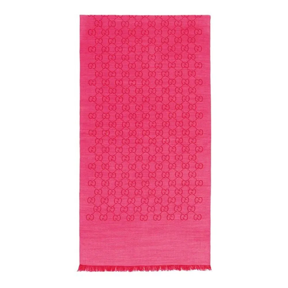GG Logo Wool and Silk Scarf